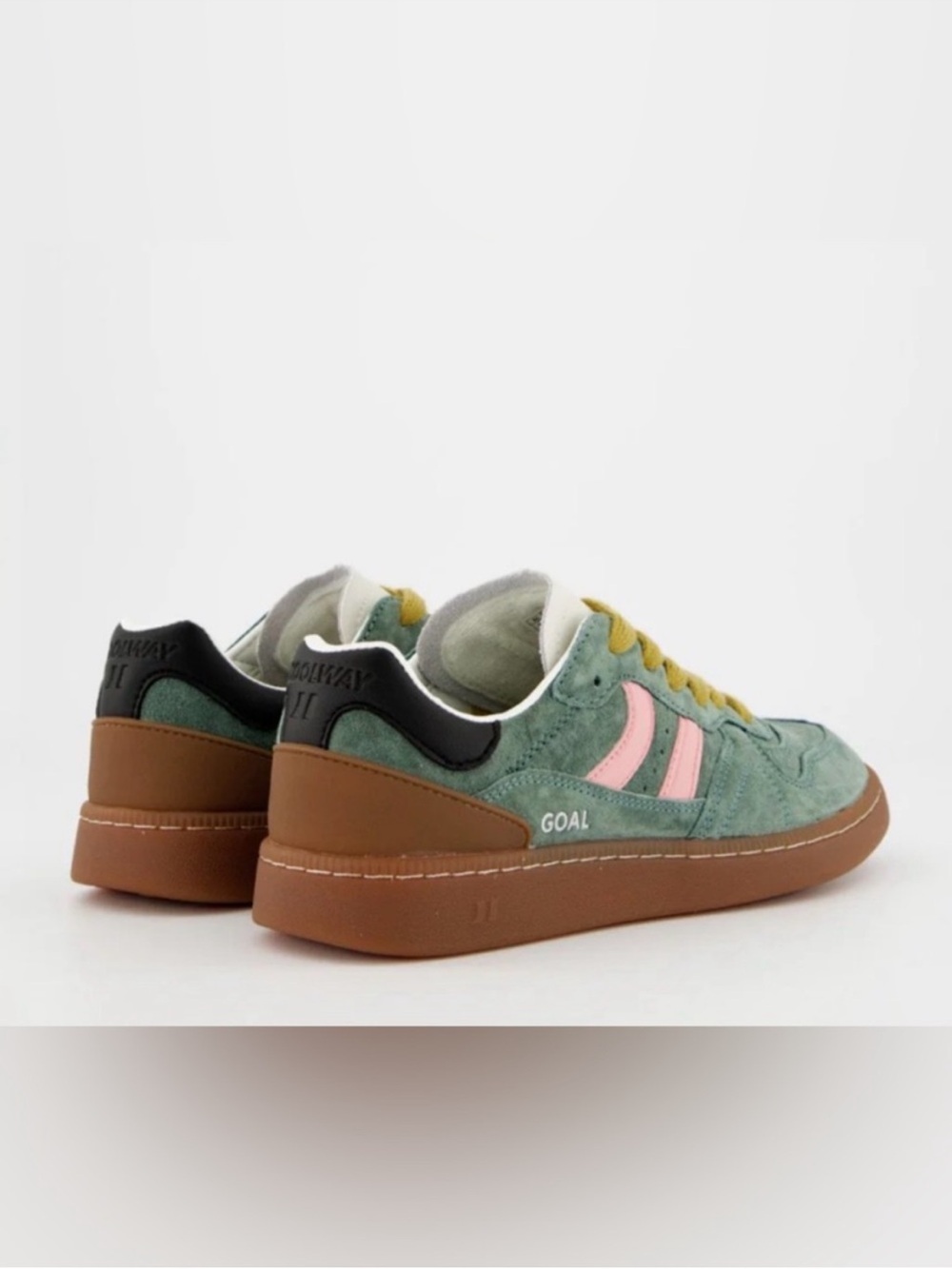 Coolway 7 Sneakers Goal in Green Forest Suede Free People black yellow no box - Picture 3 of 14